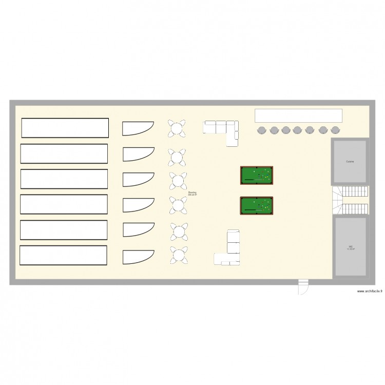 Bowling. Plan de 0 pièce et 0 m2