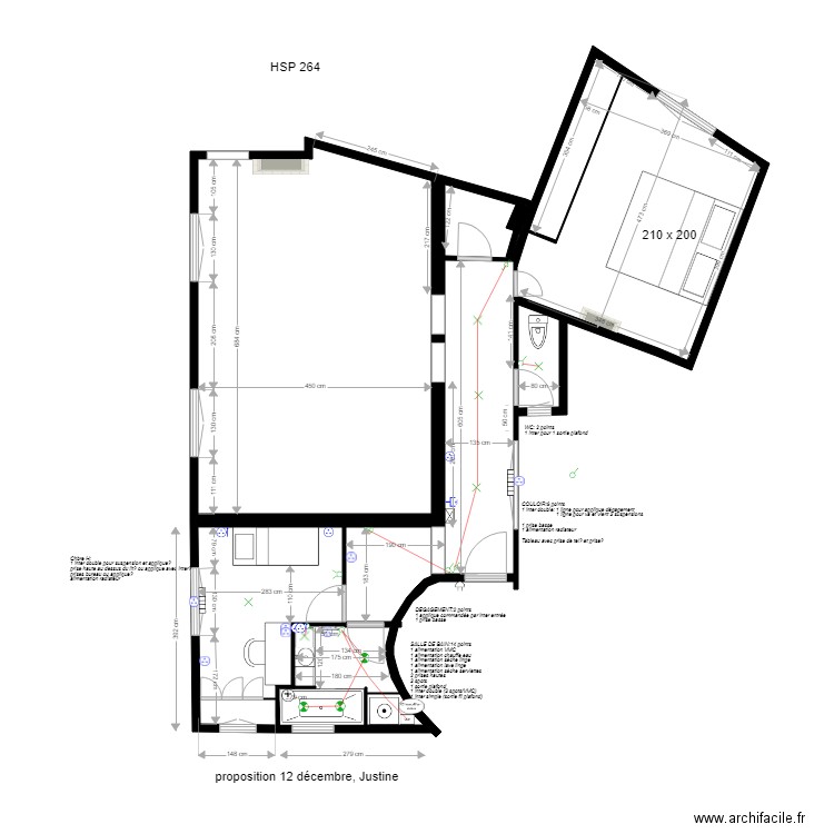 projet Justine 13 décembre . Plan de 0 pièce et 0 m2