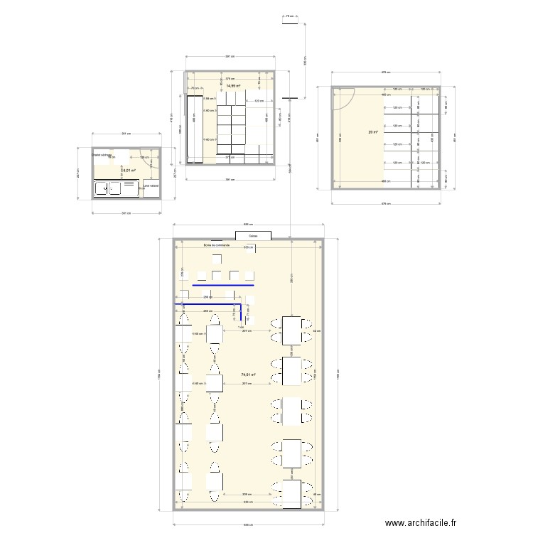 Sale champ elysé. Plan de 4 pièces et 115 m2