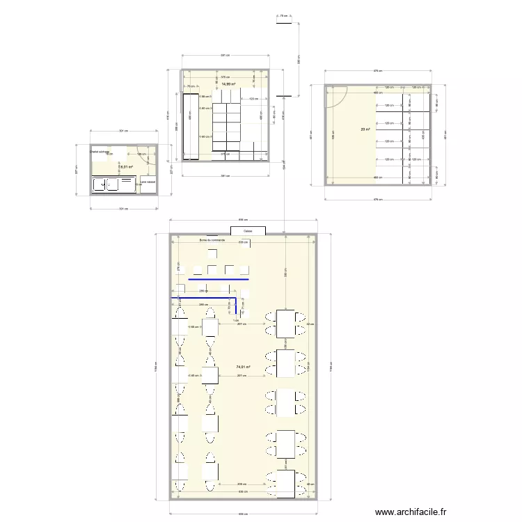 Sale champ elys&eacute;. Plan de 
