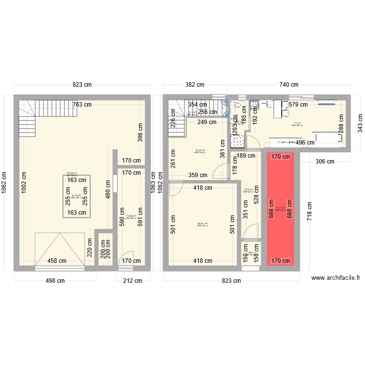 MAISON KANFEN 1. Plan de 12 pièces et 158 m2