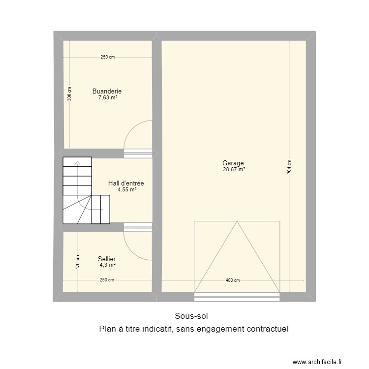 sous sol . Plan de 0 pièce et 0 m2