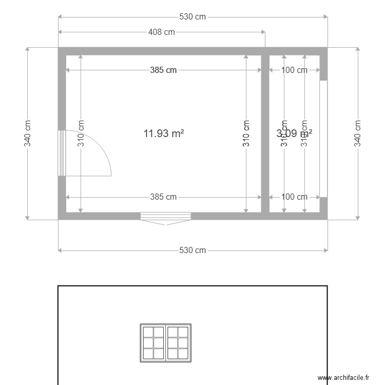 Abri de jardin rectangle 3. Plan de 0 pièce et 0 m2