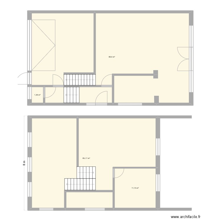 Windmolenlaan. Plan de 4 pièces et 175 m2