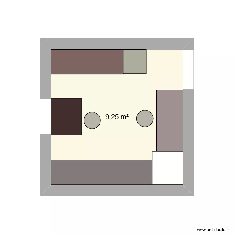 Bureau palau. Plan de 1 Pièce et 9 m²