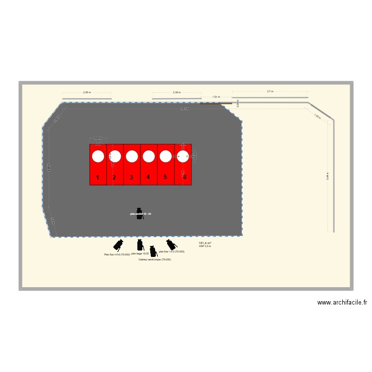 Gotaga 5v1. Plan de 1 pièce et 161 m2
