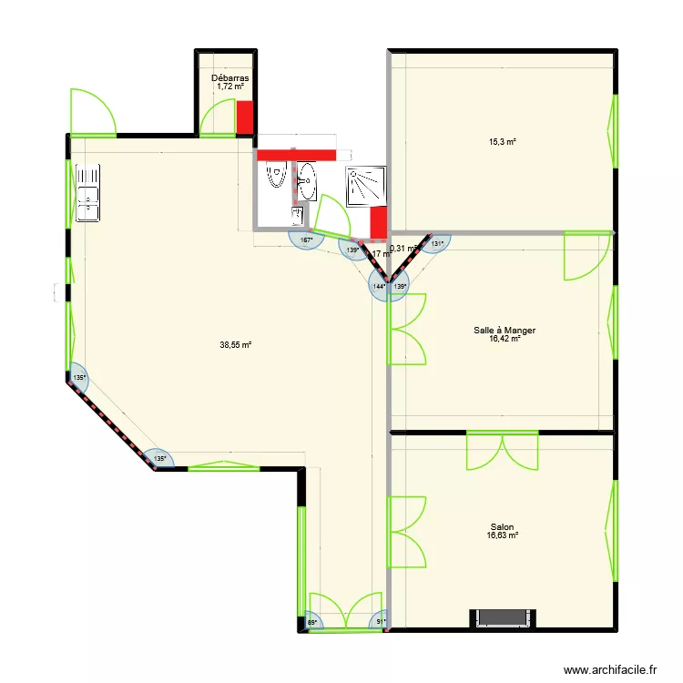 Plan initial version Sylvie. Plan de 7  et 89 m²