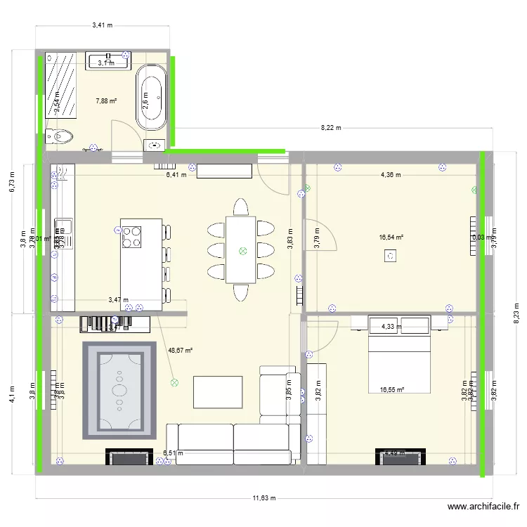 Cl&eacute;mentine sdb 2. Plan de 