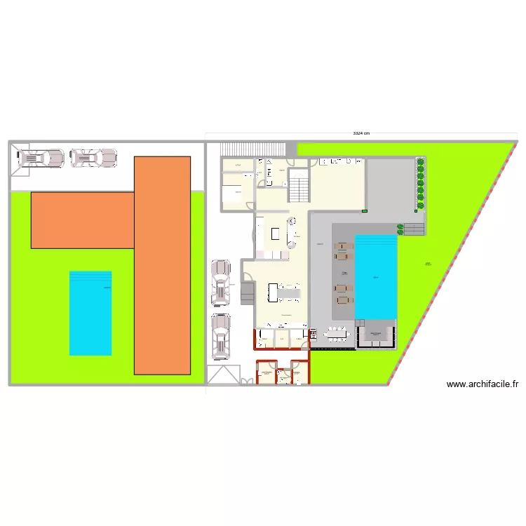 Villa 4 V19. Plan de 41  et 2358 m²