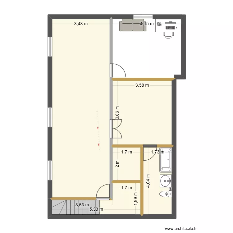 Basement. Plan de 5 Pièces et 68 m²