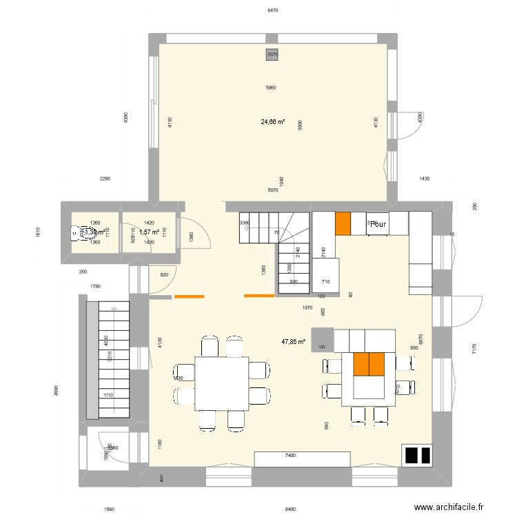 maison cuisine 9. Plan de 4 pièces et 75 m2