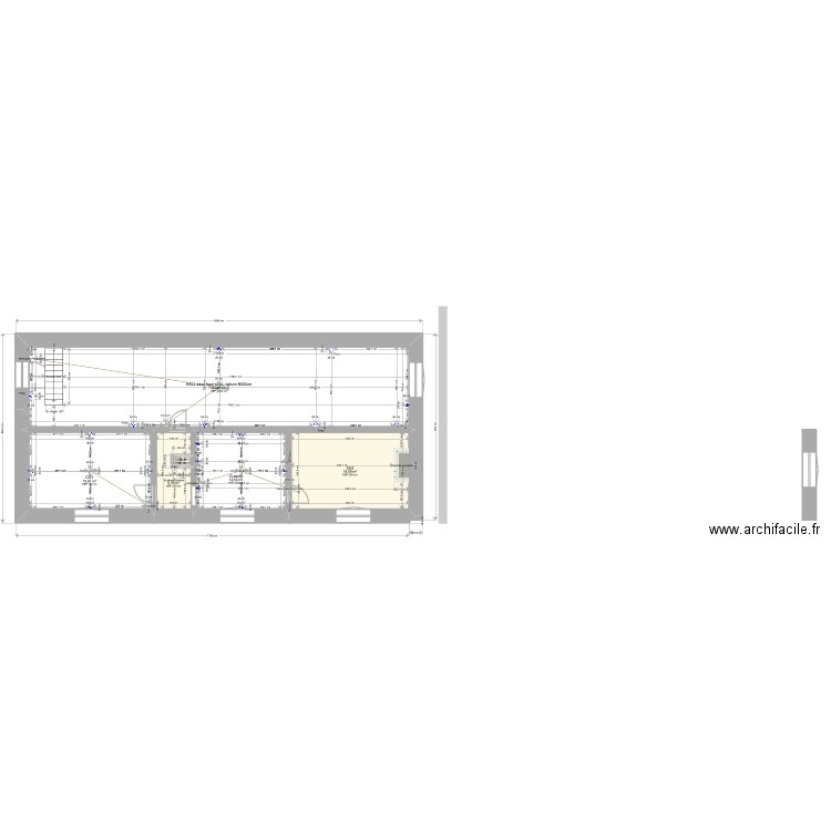 1et  avec électricité. Plan de 6 pièces et 123 m2