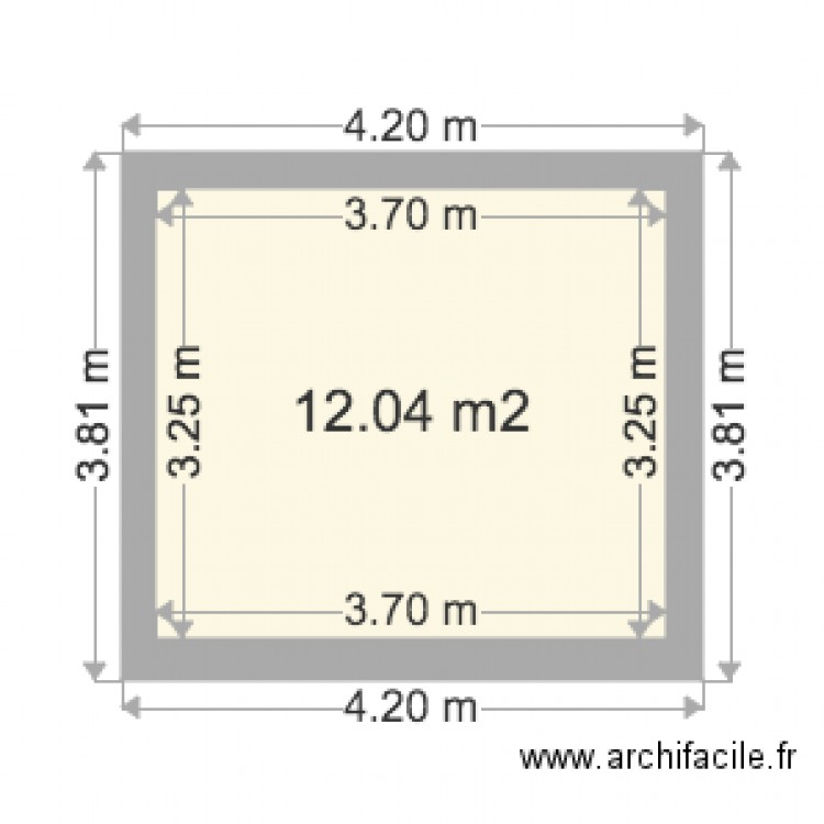 chambre 12m2. Plan de 0 pièce et 0 m2