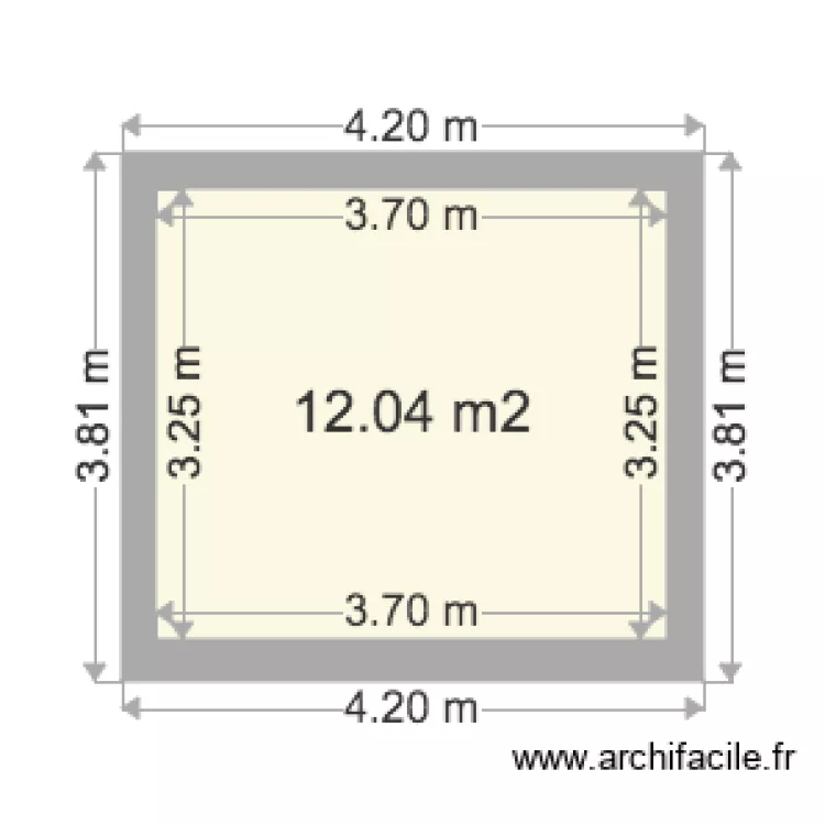 chambre 12m2. Plan de 