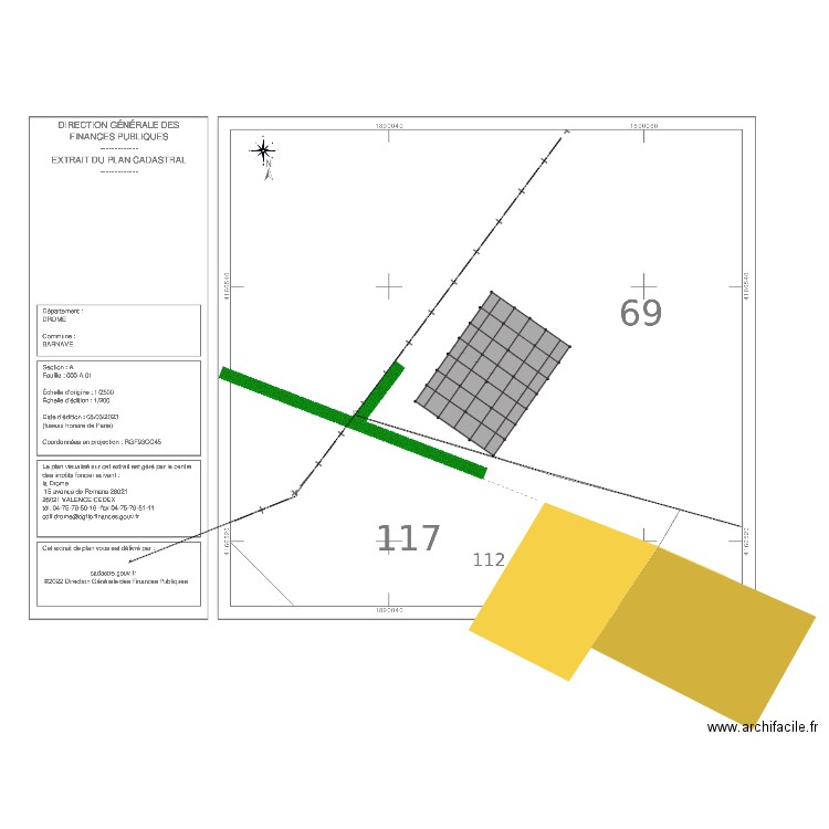 Plan de masse serre v2. Plan de 0 pièce et 0 m2