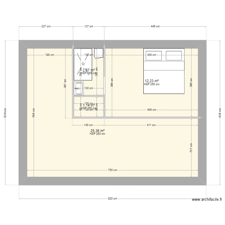 Alter. Plan de 4 pièces et 41 m2