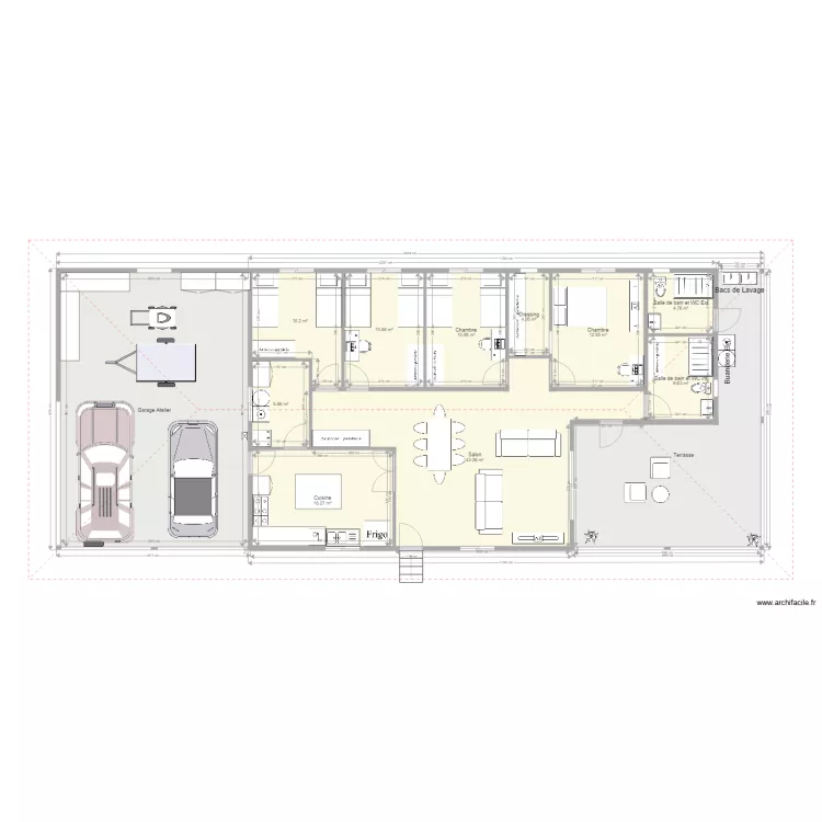 Maison F5 Cuisine fermée. Plan de Maison F5 Cuisine fermée. Plan de