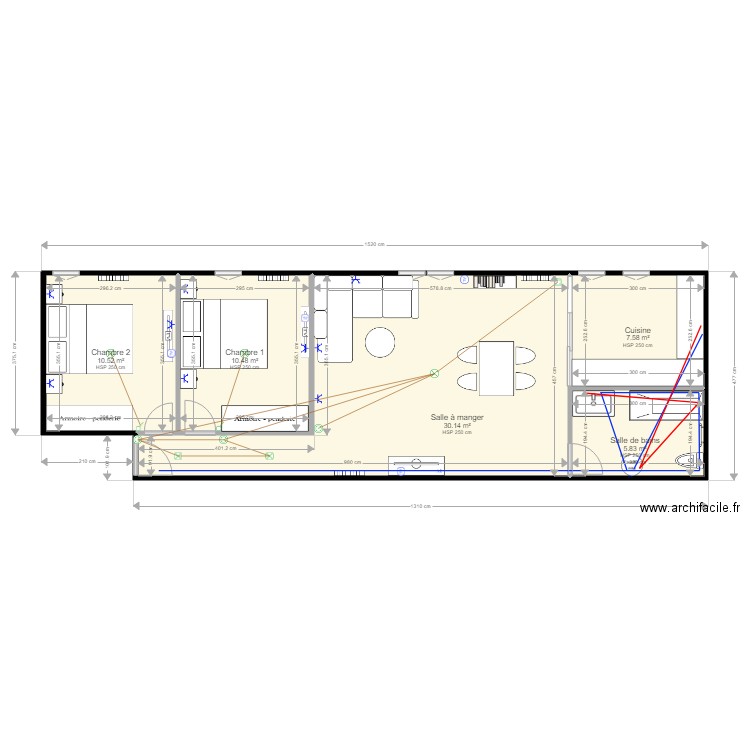 GIMELLI T2 plan plomberie. Plan de 0 pièce et 0 m2