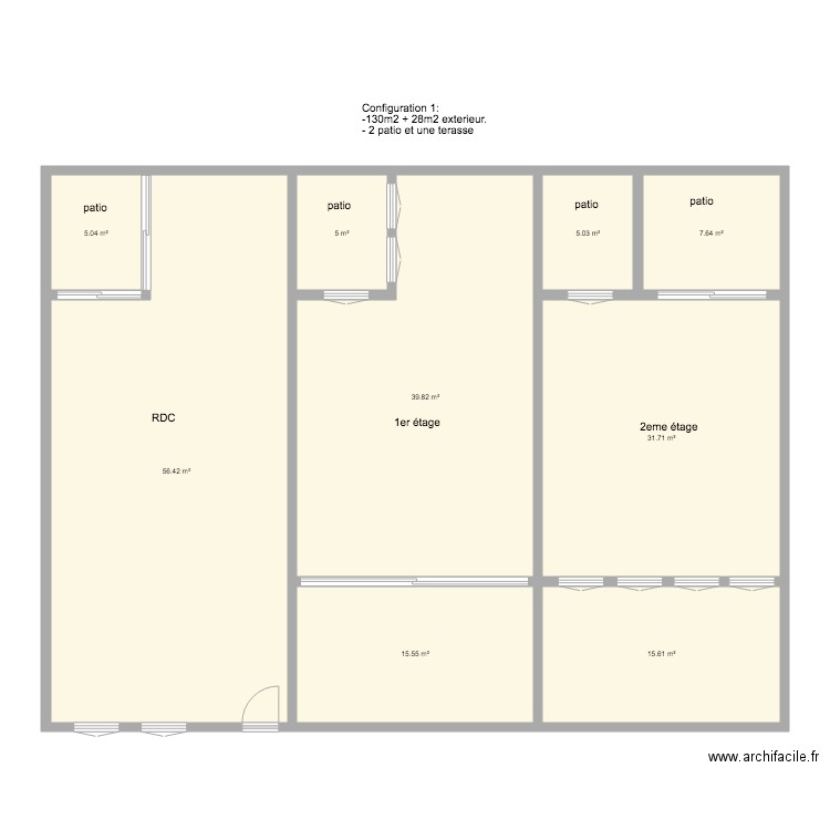 configuration 1. Plan de 0 pièce et 0 m2