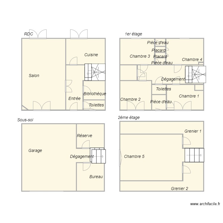 Croquis MAS. Plan de 25 pièces et 76 m2