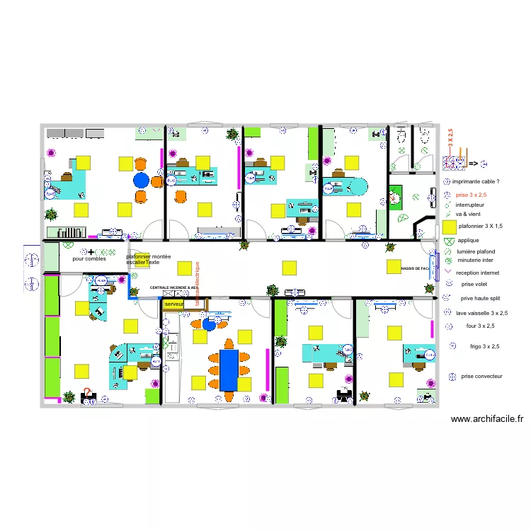 ELECTRICITE 2 MEUBLES 1 ER ETAGE DE 01 novembre 2019. Plan de 