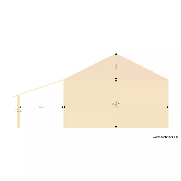 Pignon nord. Plan de 