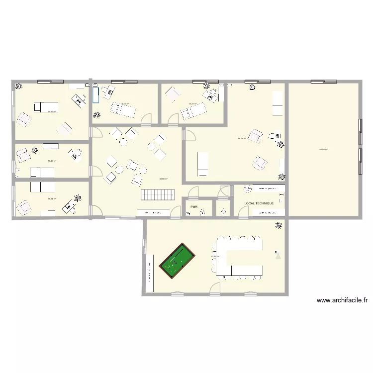 CABINET MEDICAL 5 pieces et SALLE YOGA CONF AU RDC. Plan de 