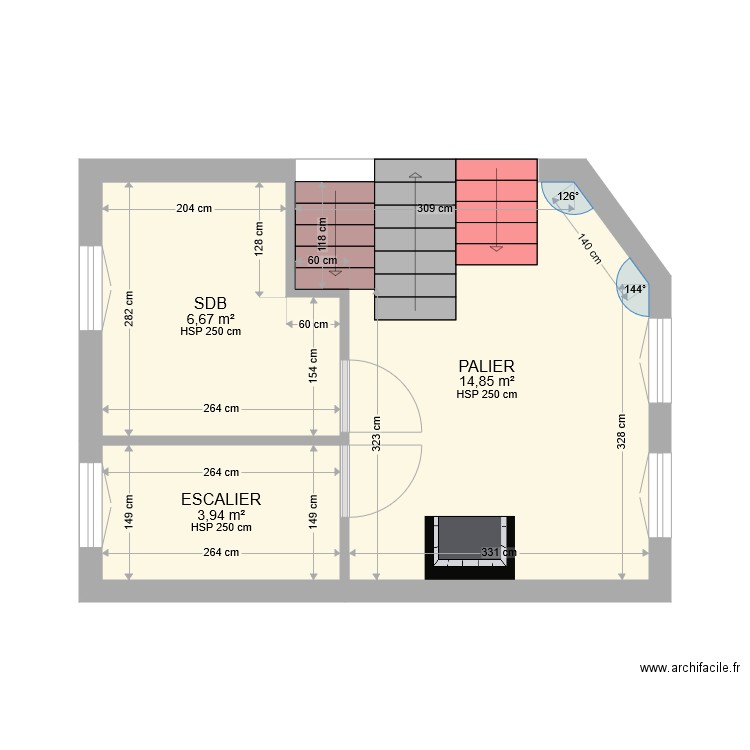 PALIER ESCALIER SDB VIERGE. Plan de 0 pièce et 0 m2