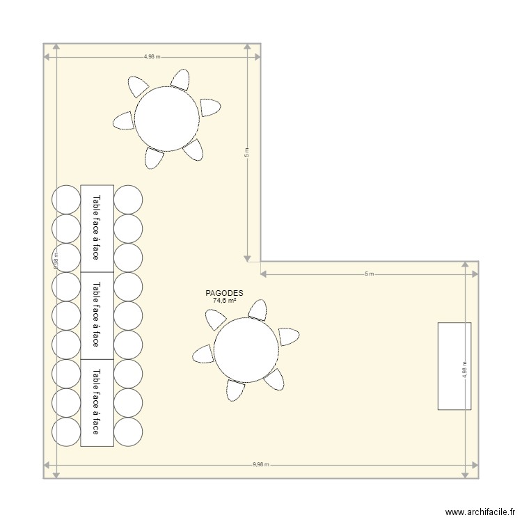 Plan 3 pagodes. Plan de 0 pièce et 0 m2