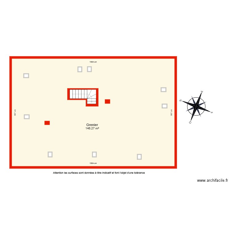 BI 5572 Grenier côté. Plan de 0 pièce et 0 m2
