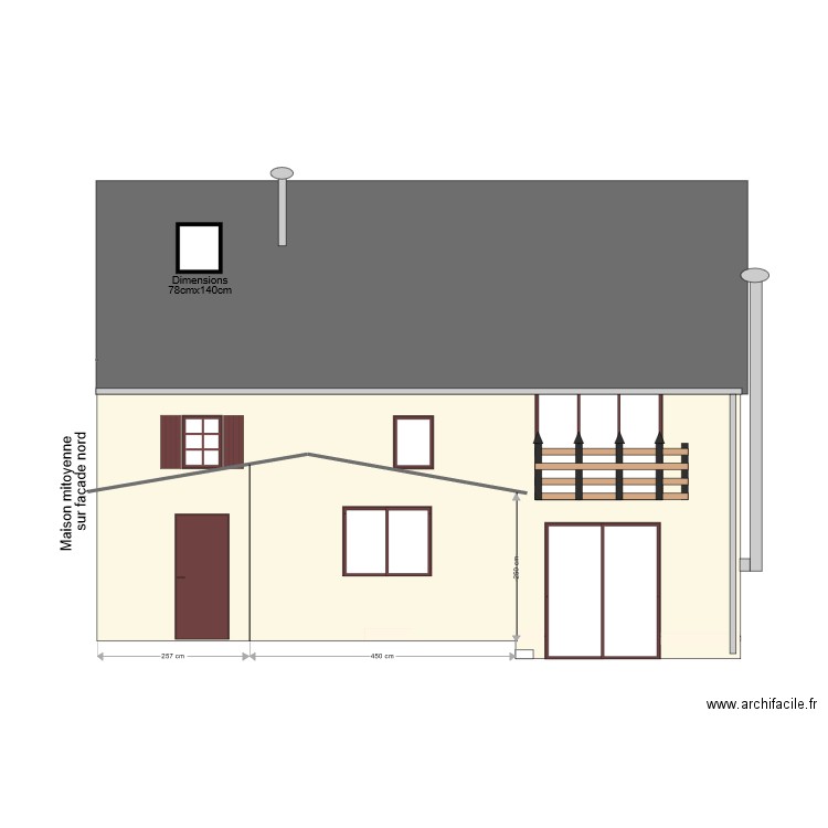 Plan façade Clarets ouest projet. Plan de 0 pièce et 0 m2