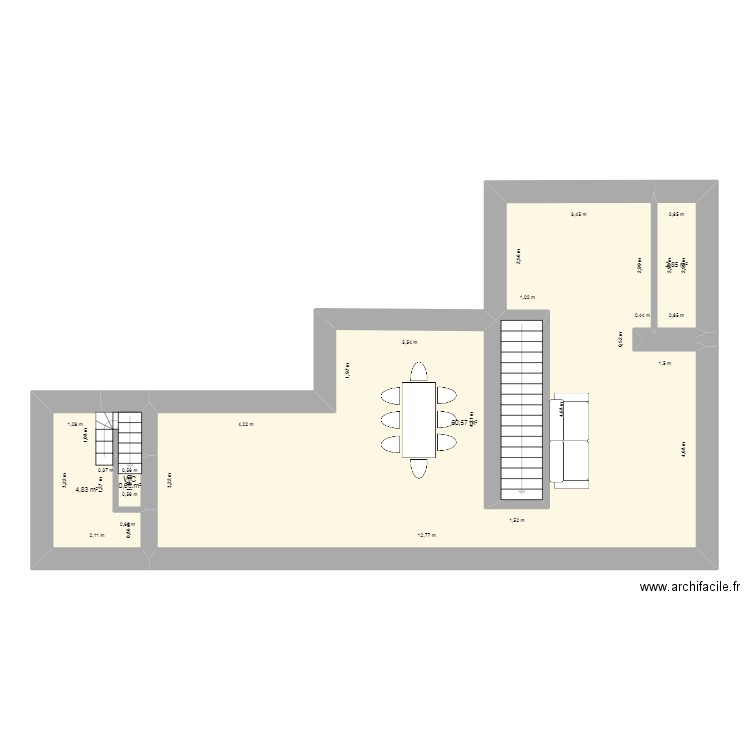 Cresserons. Plan de 14 pièces et 128 m2