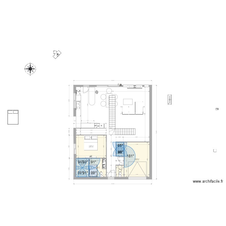 Cabestany. Plan de 6 pièces et 40 m2