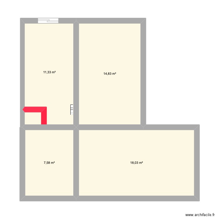 MAISON. Plan de 4 pièces et 52 m2