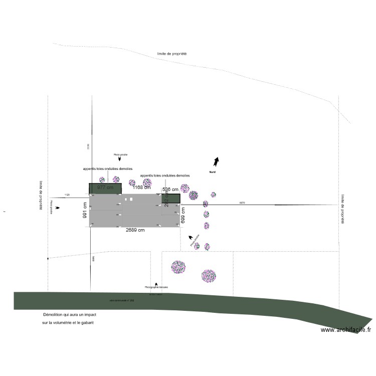 plan masse  modifié. Plan de 0 pièce et 0 m2