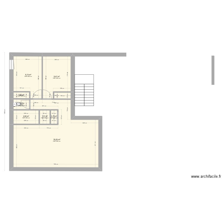 APPART T3. Plan de 8 pièces et 60 m2