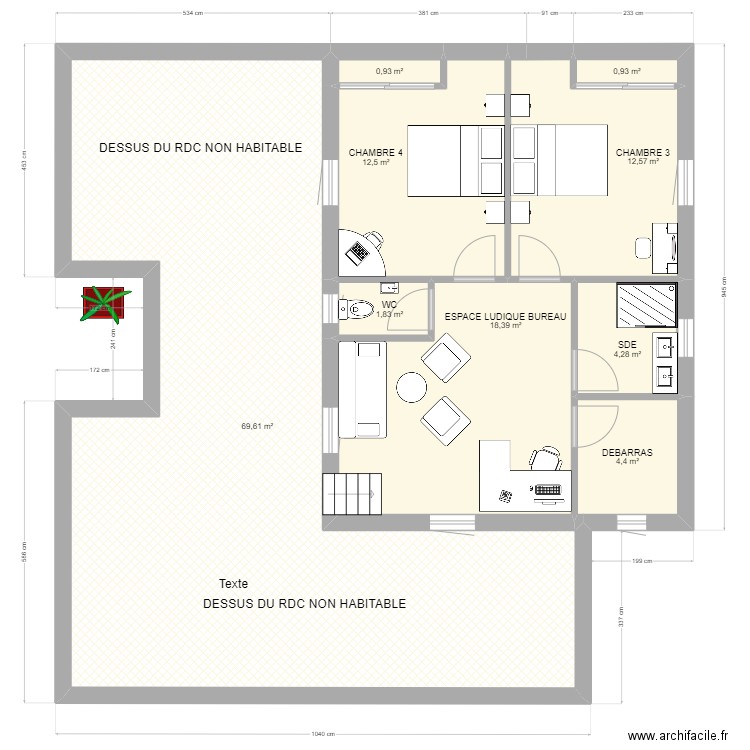 orleans rdc SANS jardin version etage. Plan de 0 pièce et 0 m2