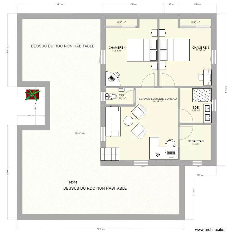 orleans rdc SANS jardin version etage. Plan de 