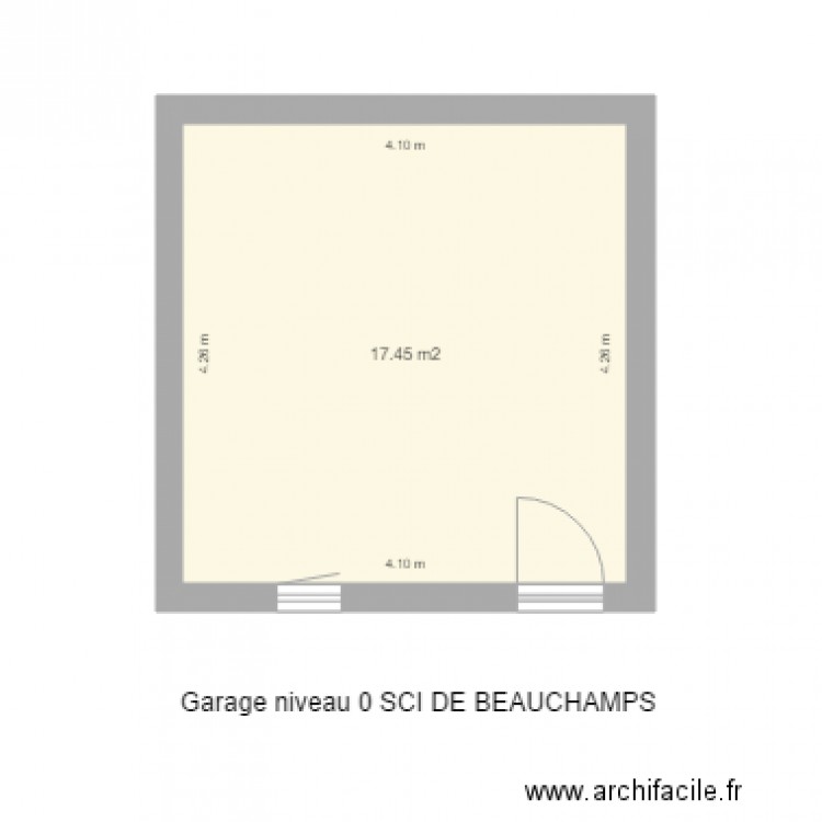 sci beauchamps garage niveau 0. Plan de 1 pièce et 17 m2