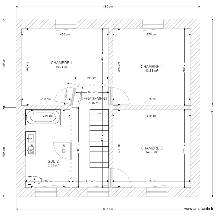 FORTERRE ETAGE 1. Plan de 0 pièce et 0 m2