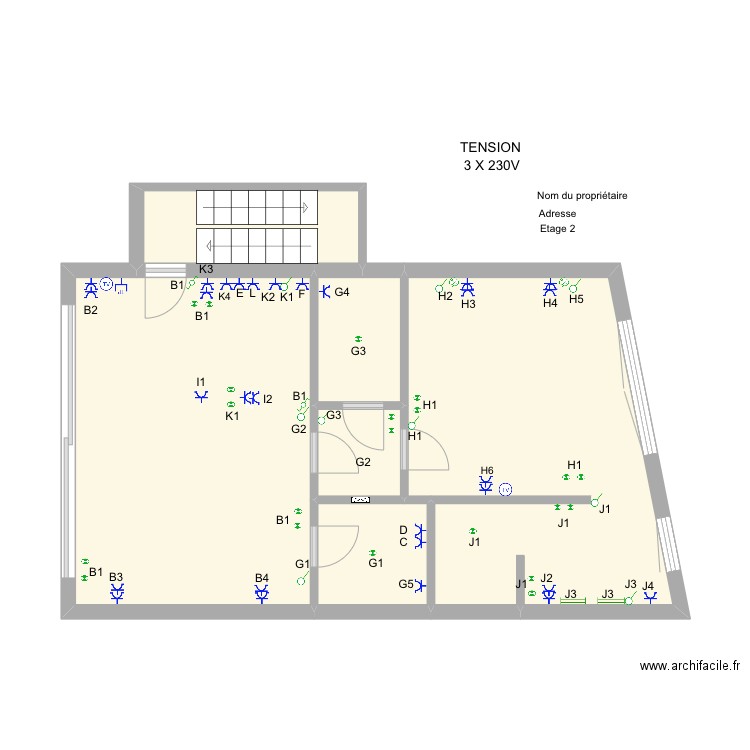 ET2. Plan de 6 pièces et 42 m2