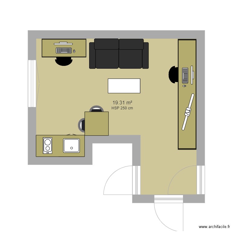 Plan salon appart. Plan de 0 pièce et 0 m2