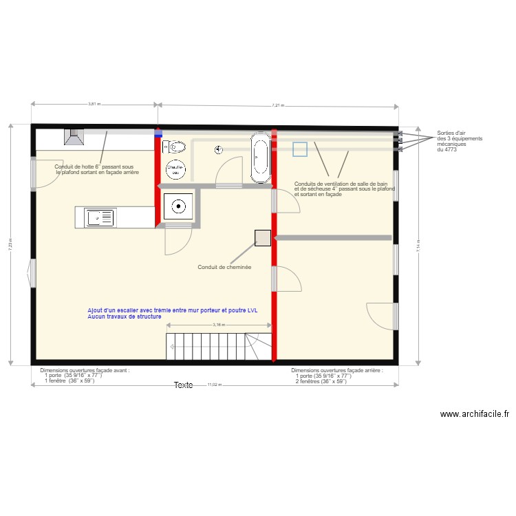 Situation projetée 4773 Pontiac . Plan de 0 pièce et 0 m2