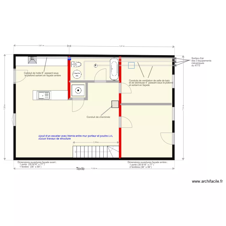 Situation projet&eacute;e 4773 Pontiac . Plan de 