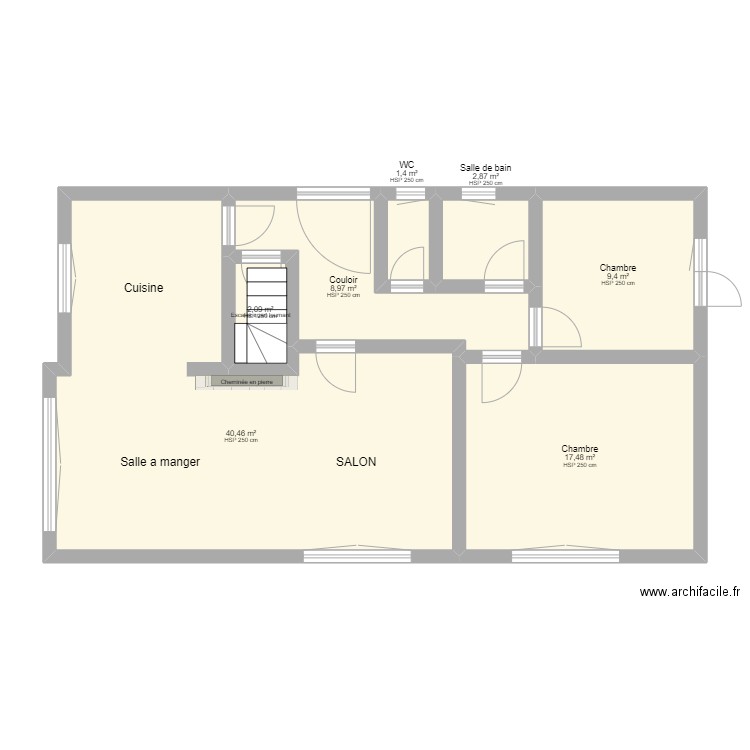 maison sam apres travaux sans mesure. Plan de 7 pièces et 83 m2