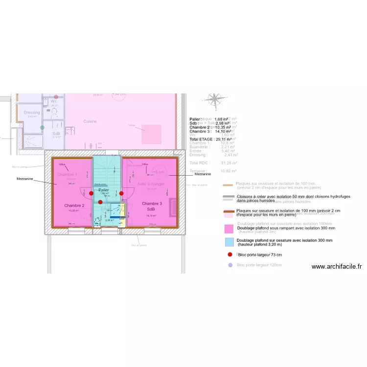 doumerc 2 gros oeuvre placo. Plan de 