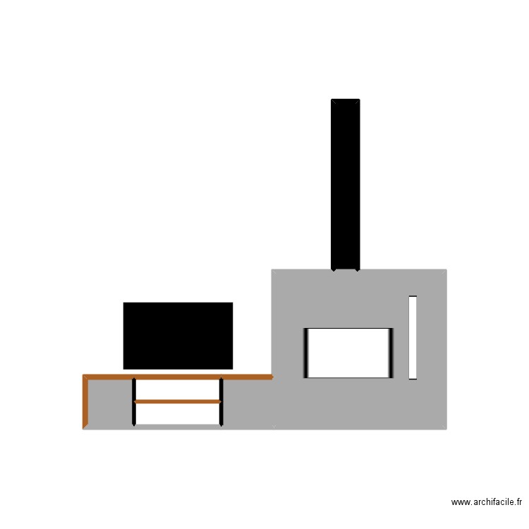 Meuble TV. Plan de 6 pièces et 5 m2