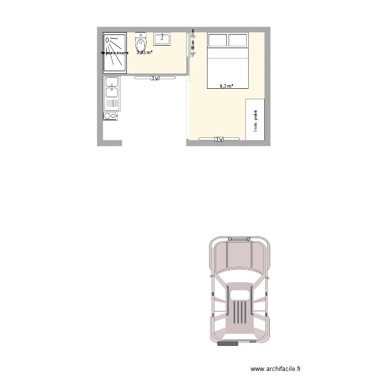 bungalow guenoe. Plan de 0 pièce et 0 m2