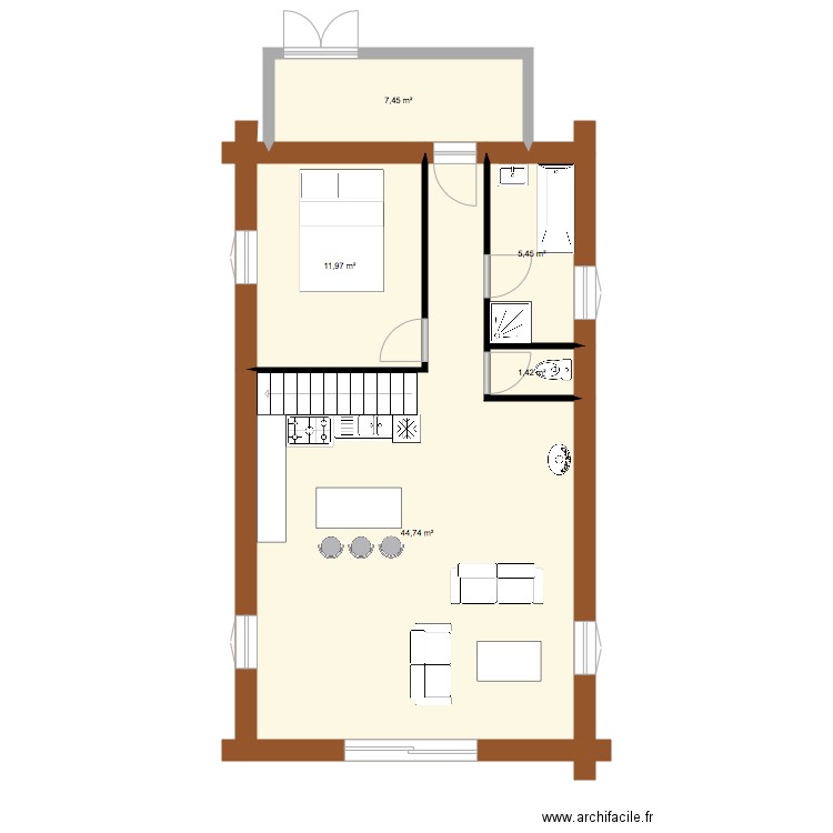 Abomigliano. Plan de 5 pièces et 71 m2