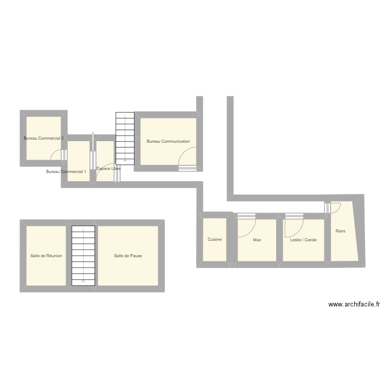 Bureau Bas. Plan de 11 pièces et 36 m2